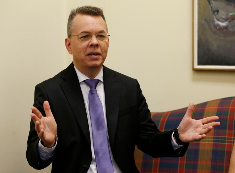 Andrew Brunson vid en intervju med CBN i fredags.