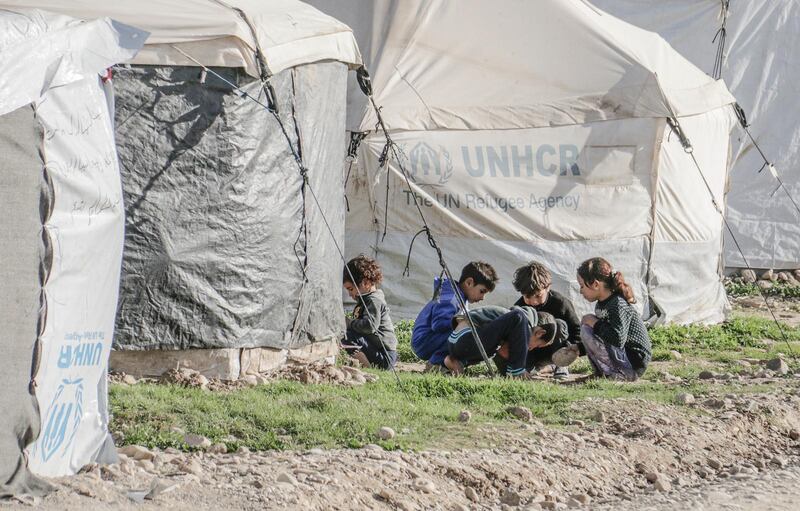 Tens of thousands sleep on thin mattresses in tent camps. During the winter it can get very cold in the night.