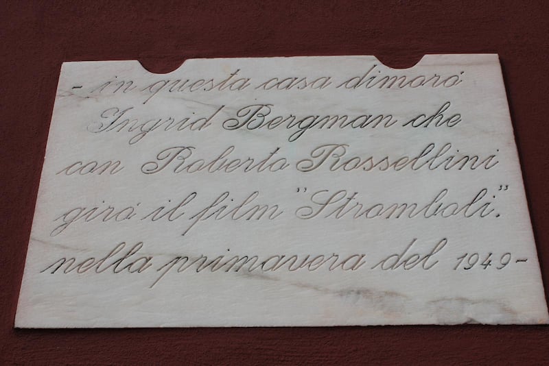 I det här huset bodde och förälskade sig Ingrid Bergman och Roberto Rossellini under inspelningen av filmen ”Stromboli” 1949.