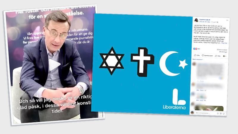 Ulf Kristersson (M) och Nyamko Sabuni (L) lägger ut budskap i samband med påsken respektive ramadan.