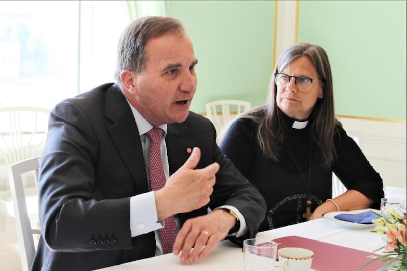 Stefan Löfven (S) och Karin Wiborn (SKR)