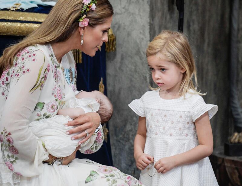 Prinsessan Madeleine och Chris O’Neill med barnen Adrienne och Leonore.