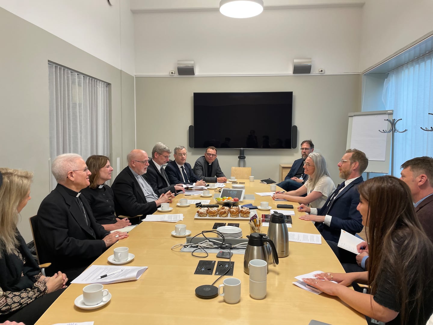 Jan Eckerdal; Sveriges kristna råd, Peter Pavlovic; CEC, Metropolit Cleopas; CEC, kardinal Anders Arborelius, socialminister Jakob Forssmed, mgr Mariano Crociata; COMECE, Sofia Camnerin; generalsekreterare för Sveriges kristna råd, , Alessandro Calcagno; COMECE