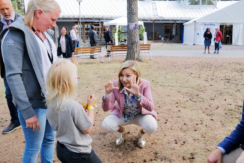 Ebba Busch Thor har varit på Nyhemsveckan många gånger, framför allt under barndomen och tonåren. Nu är hon tillbaka för en snabbvisit på konferensen som länge varit hemmaplan för hennes parti.