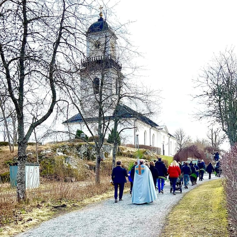 Palmsöndagsprocession i Östra Husby.