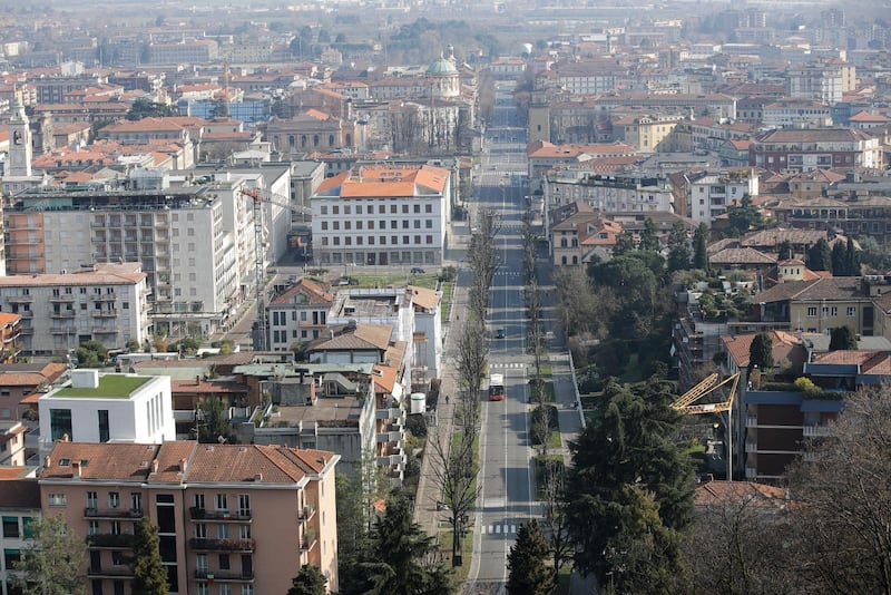 Staden Bergamo ligger i Lombardiet i norra Italien, den region som drabbats värst av coronaviruset.