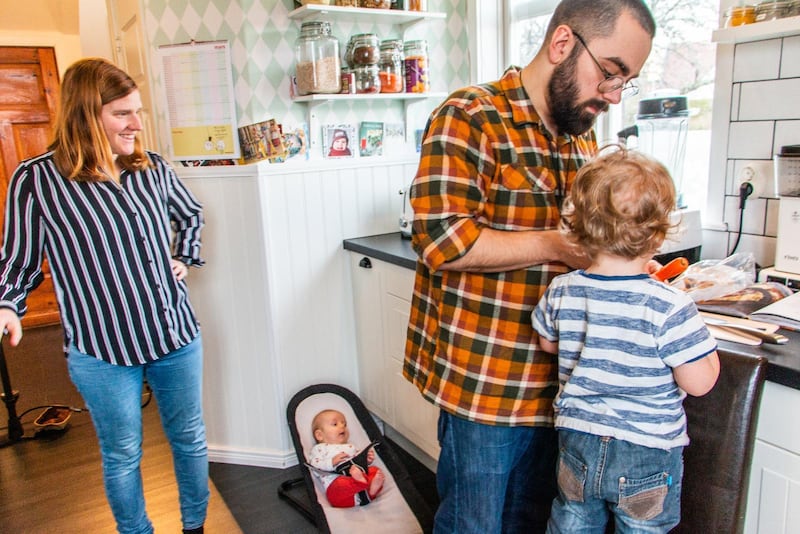 Veganamiljen Johan och Johanna Garde med barnen Gabriel och Mirjam.