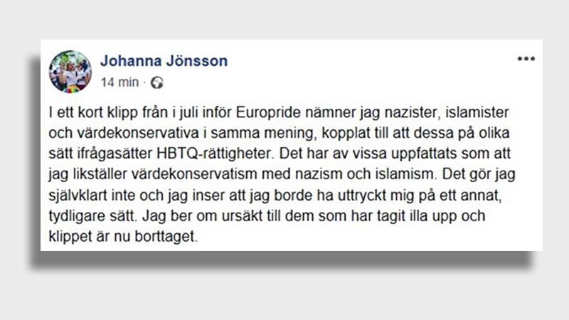 Centerpartist jämförde värdekonservativa med nazister