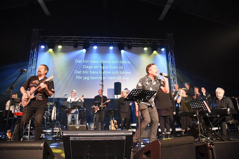 Bröderna Ådahl sjunger på festivalen Skärgårdssång 2019 i Tanumsstrand. (Ådahl''s)