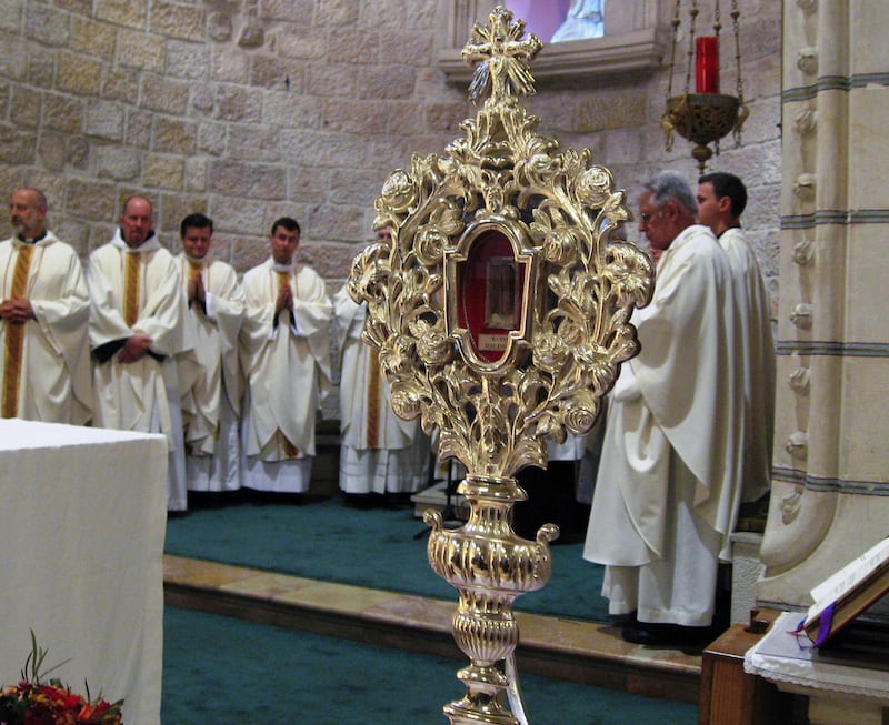 Reliken i Notre Dame-kyrkan i Jerusalem.