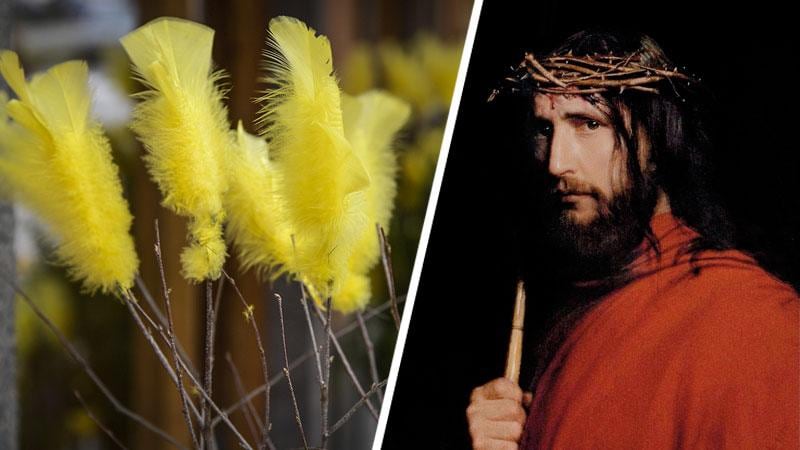 Påskfirande: Påskris och Jesus med törnekrona