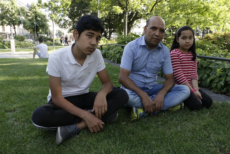 Muhammad med barnen Hamed och Sara.