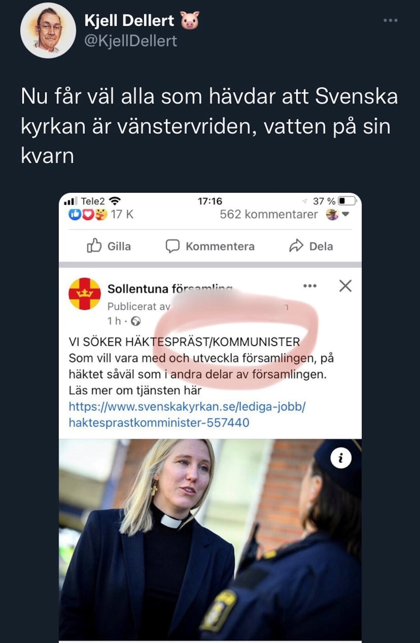 Humorsvepet, kyrka söker kommunist