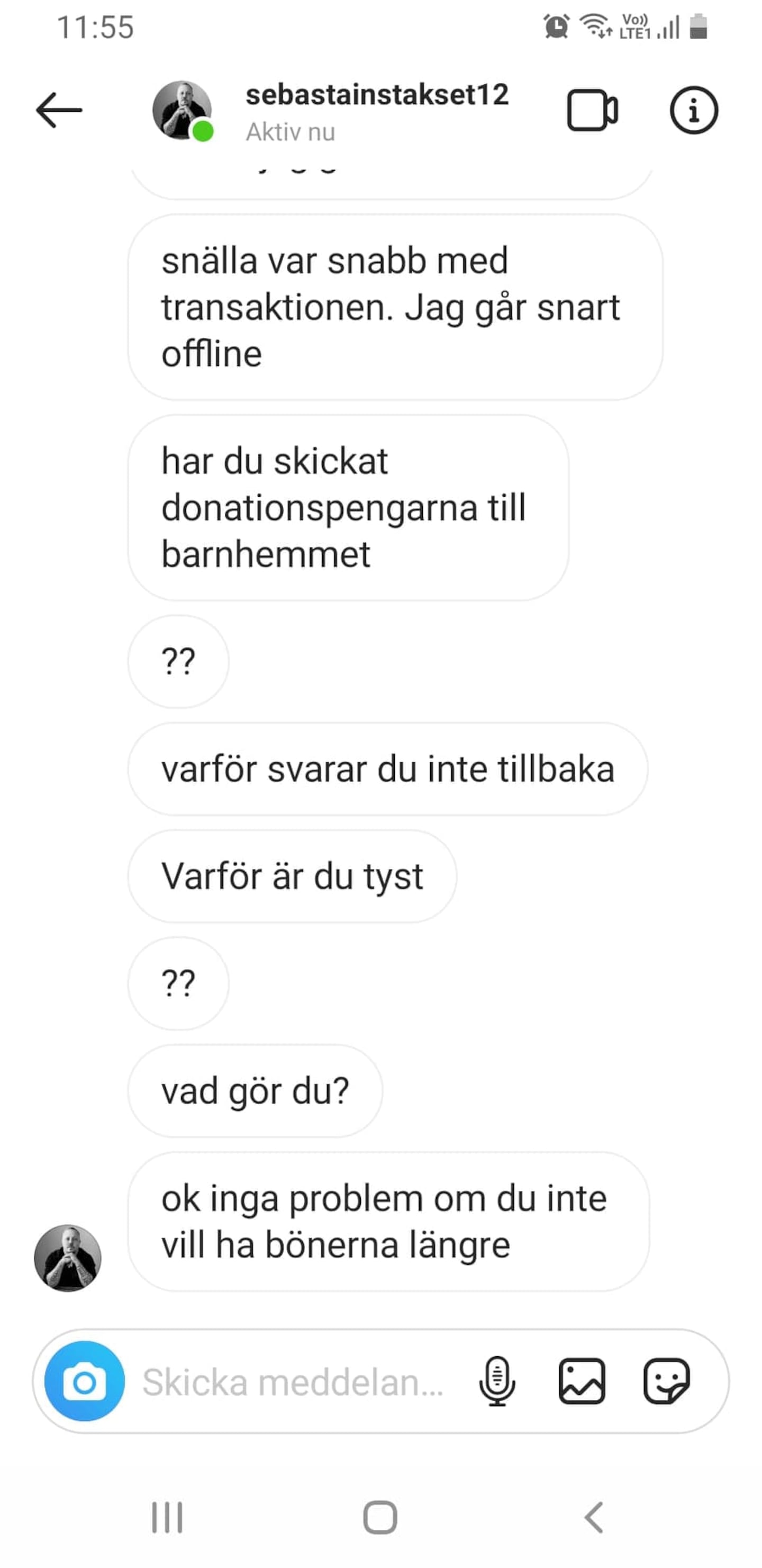 Skärmdump från Instagram.