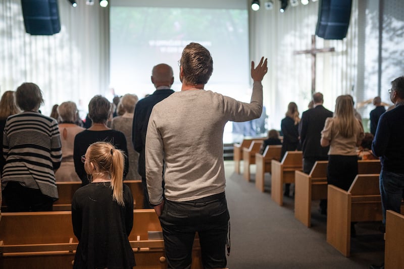 Första gudstjänsten sedan restriktionerna på grund av Coronapandemin. 3 Oktober 2021.