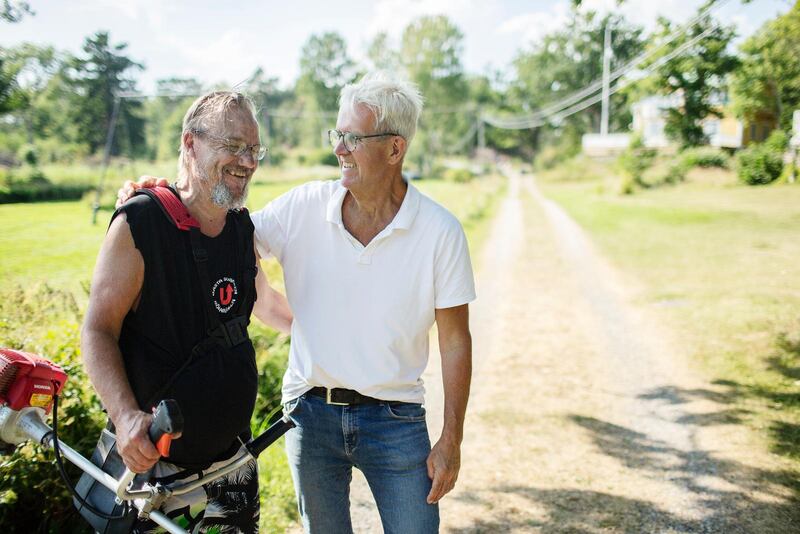 Åke och Olle springer på varandra på vår rundvandring.