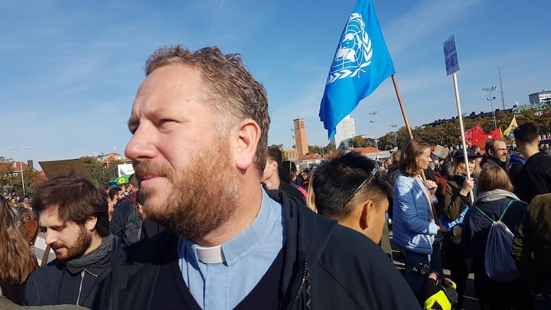 Lasse Svensson manifesterade mot nazism i Göteborg.